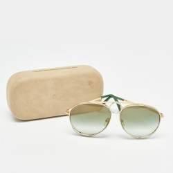 Pre Owned Chloe Green/Gold Gradient CE144S Romie Aviator Sunglasses