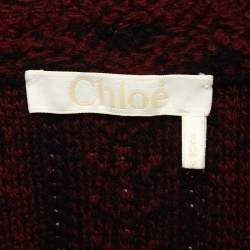 Pre Owned Chloe Burgundy Fleece Zip Front Jacket M