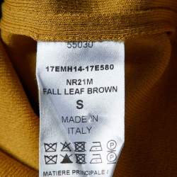 Pre Owned Chloe Fall Leaf Brown Cotton Knit Shoulder Buttoned Top S