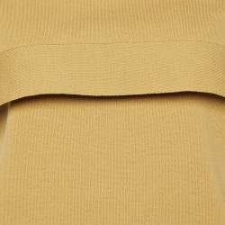 Pre Owned Chloe Fall Leaf Brown Cotton Knit Shoulder Buttoned Top S