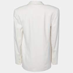 Pre Owned Chloe Off White Gabardine Double Breasted Blazer S