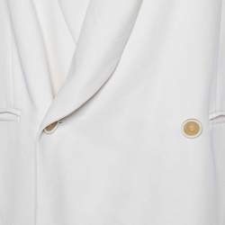 Pre Owned Chloe Off White Gabardine Double Breasted Blazer S