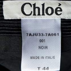 Pre Owned Chloe Black Silk & Wool Embroidered Mini Skirt L