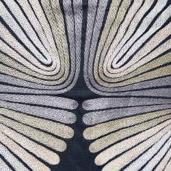 Pre Owned Chloe Black Silk & Wool Embroidered Mini Skirt L