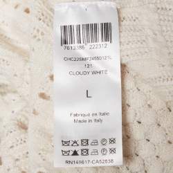 Pre Owned Chloe Off White Ecru Knit Long Sleeve Sweater L