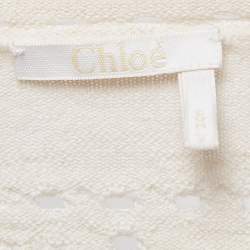 Pre Owned Chloe Off White Ecru Knit Long Sleeve Sweater L