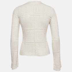 Pre Owned Chloe Off White Ecru Knit Long Sleeve Sweater L