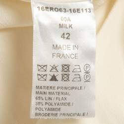 Chloe Off White Mesh and Broderie Anglaise Midi Dress L