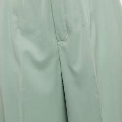 Pre Owned Chloe Mint Green Wool High-Rise Wide Leg Trousers S