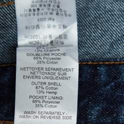 Pre Owned Chloe Blue Patchwork Denim High-Rise Cropped Jeans L Waist 30"