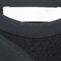 Pre Owned Chloe Black Crepe One Shoulder Belted Maxi Dress M