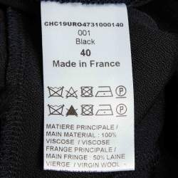 Pre Owned Chloe Black Crepe One Shoulder Belted Maxi Dress M