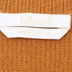 Pre Owned Chloe Brown Cashmere Knit V-Neck Sweater M