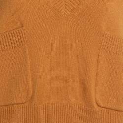 Pre Owned Chloe Brown Cashmere Knit V-Neck Sweater M