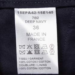 Pre Owned Chloe Deep Navy Blue Gabardine Cotton Cargo Pants S