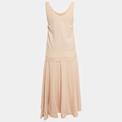 Pre Owned Chloe Pink Crepe Sleeveless Asymmetric Midi Dress S