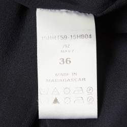 Pre Owned Chloe Navy Blue Silk V-Neck Full Sleeve Top S