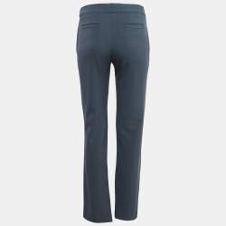 Pre Owned Chloe Tinted Grey Wool Straight Leg Trousers S