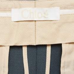 Pre Owned Chloe Tinted Grey Wool Straight Leg Trousers S
