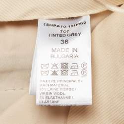 Pre Owned Chloe Tinted Grey Wool Straight Leg Trousers S