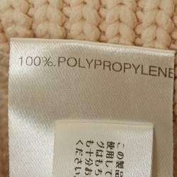 Pre Owned Chloe Ecru Beige Cable Knit High Neck Jumper S