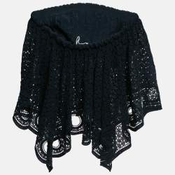 Chloe Navy Blue Lace Asymmetric Strapless Top S