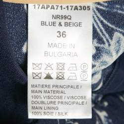 Pre Owned Chloé Blue/Beige Floral Print Crepe Harem Pants S