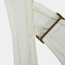 Pre Owned Chloe Milk White Georgette Buckle Front Pleated Mini Dress S