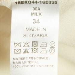 Pre Owned Chloe Milk White Georgette Buckle Front Pleated Mini Dress S