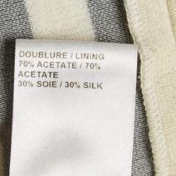 Pre Owned Chloe Vanilla Cream Stripe Wool Sleeveless Mini Dress M