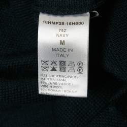 Pre Owned Chloe Navy Blue Floral Embroidery Wool Sweater M