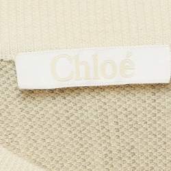 Chloe Yellow Plaid Cashmere Fringed Poncho Sweater XS/S