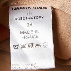 مملوكة مسبقًا بنطلون كلوي بتفاصيل سحاب كريب بني فاتح صغير