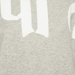 Pre Owned Chloe Grey Printed Cotton Knit Crew Neck Sweatshirt S