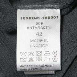 Pre Owned Chloe Anthracite Grey Crepe Silk Beaded Maxi Dress L