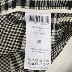 Chloe Monochrome Checkered Viscose Tie Midi Skirt S