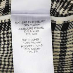 Chloe Monochrome Checkered Viscose Tie Midi Skirt S