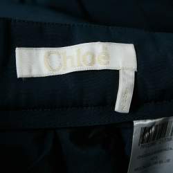 Pre Owned Chloe Navy Blue Broderie Anglaise Cotton Maxi Skirt M