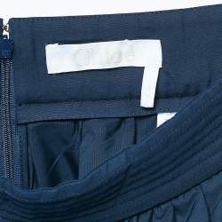 Pre Owned Chloe Navy Blue Broderie Anglaise Cotton Maxi Skirt M