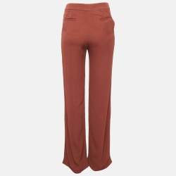 Chloe Brown Crepe Wide Leg Trousers S