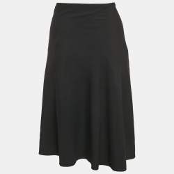 Chloe Black Crepe Flared Knee Length Skirt L
