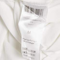 Chloe White Rib Knit and Jersey Crew Neck T-Shirt M