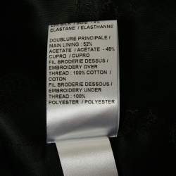 Pre Owned Chloe Navy Blue/Orange Floral Embroidered Chiffon Open Front Vest M