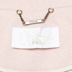 Pre Owned Chloe Pink Wool Felt Mid-Length Coat L