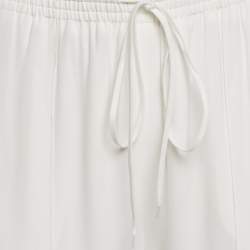 Chloe Milk White Crepe Wide-Leg Pants M