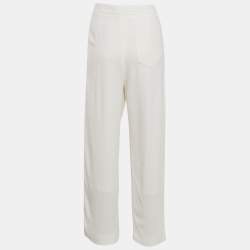 Chloe Milk White Crepe Wide-Leg Pants M