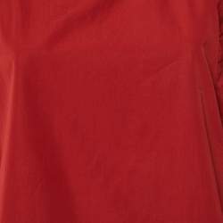 Pre Owned Chloe Dark Ruby Cotton Tie Sleeve Detail Blouse S