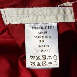 Pre Owned Chloe Dark Ruby Cotton Tie Sleeve Detail Blouse S