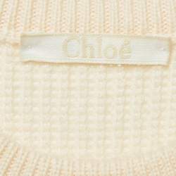 Chloe Natural Cream Wool Sleeve Detail Sweater L