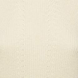 Chloe Natural Cream Wool Sleeve Detail Sweater L